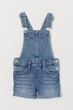 Denim dungaree shorts - Denim blue - Kids | H&M GB