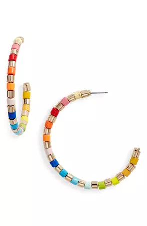 ROXANNE ASSOULIN Golden Rainbow Bead Hoop Earrings | Nordstrom