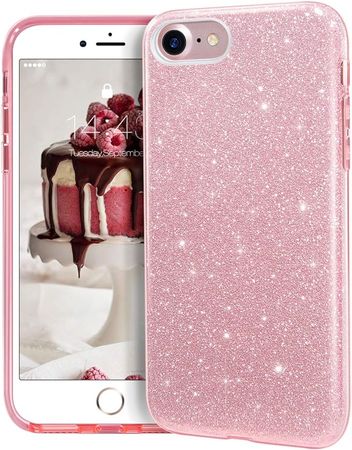 Amazon.com: MATEPROX iPhone Se 2022 case,iPhone SE 2020 case,iPhone 8 case,iPhone 7 Glitter Bling Sparkle Cute Girls Women Protective Case for 4.7" iPhone 7/8/SE (Pink) : Cell Phones & Accessories