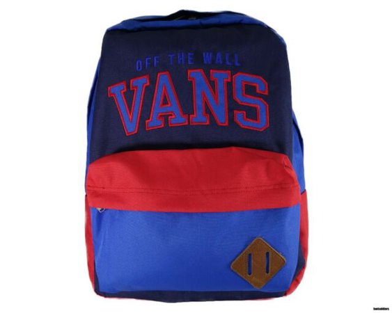 blue and red bookbag