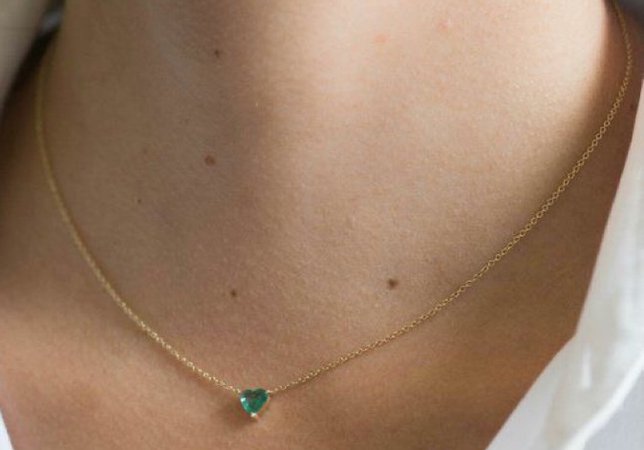 small emerald heart necklace