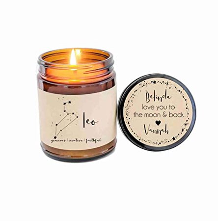 Amazon.com: Leo Zodiac Candle Zodiac Gifts Birthday Gift Birthday Candle Personalized Soy Candle Aries Gift Star Candle Star Sign Gift for Her: Handmade