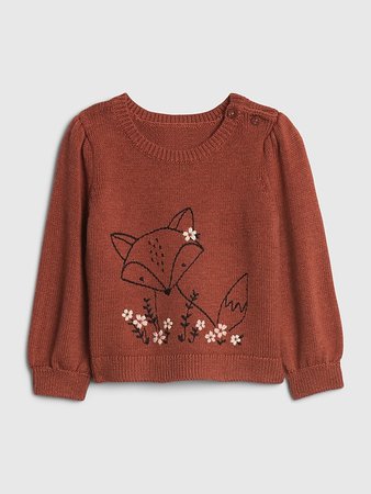 Baby Fox Critter Sweater | Gap
