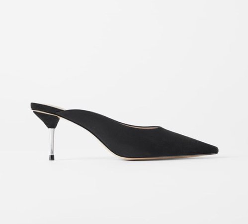 Zara black heeled mules
