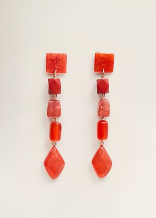 Mixed resin earrings - Women | Mango USA