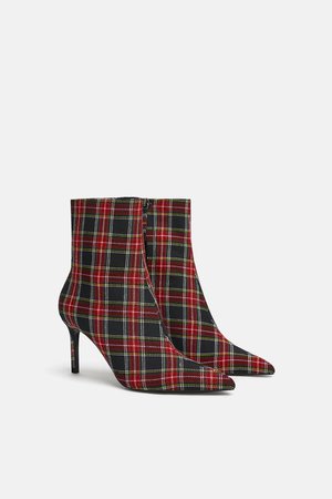 CHECK PRINT LOW HEEL ANKLE BOOTS - View all-WOMAN-SHOES | ZARA United Kingdom