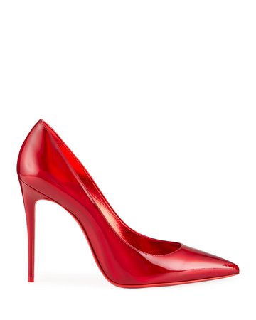 Christian Louboutin Kate Patent Pointed-Toe Red Sole Pumps