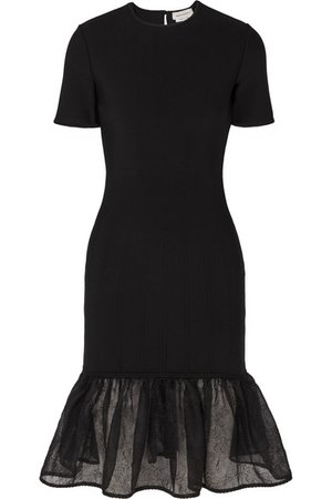Alexander McQueen Tiered lace-trimmed knitted dress