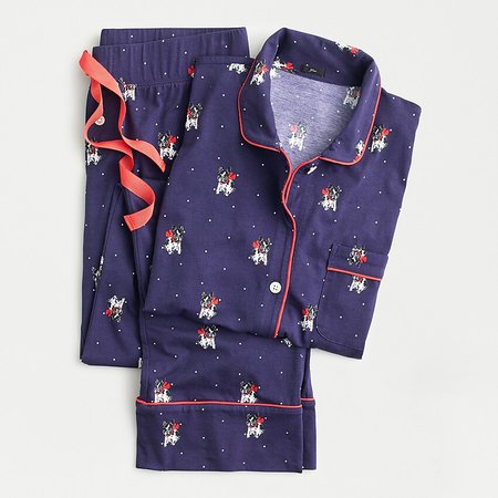 J.Crew: Dreamy Long-sleeve Cotton Pajama Set In Holiday Frenchie