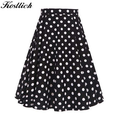black polka dot skirt
