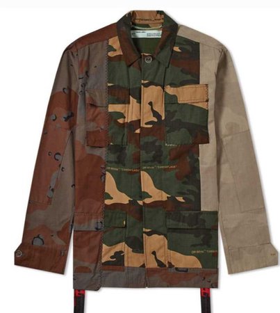 off white reconstructed camo jacket