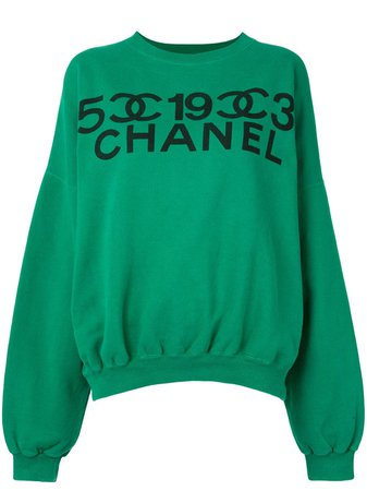 Chanel Pre-Owned Logo Print Sweatshirt - Farfetch