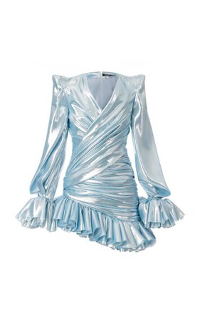 Ruffled Silk-Blend Wrap Dress By Balmain | Moda Operandi