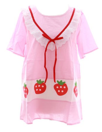 TP-112 Erdbeer Strawberry Rüschen rosa T-Shirt Bluse Pastel Goth Lolita Harajuku | eBay