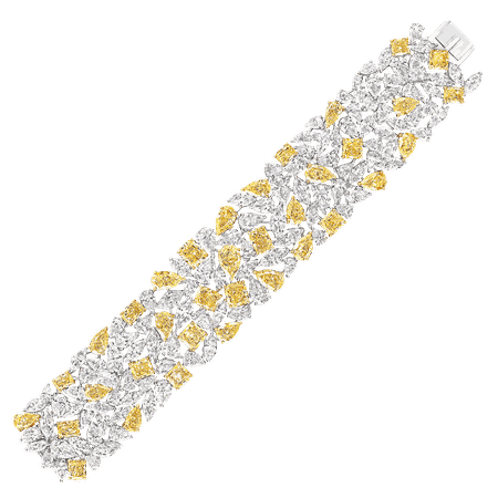 Yellow and White Diamond Bracelet, 95.78 cts | Graff