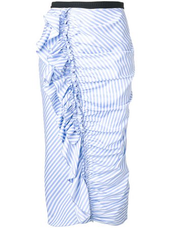 Antonio Marras Striped Frill Pencil Skirt - Farfetch