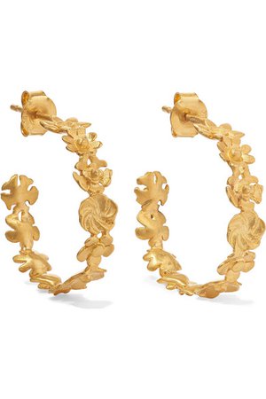 Pippa Small | Small Flower 18-karat gold hoop earrings | NET-A-PORTER.COM