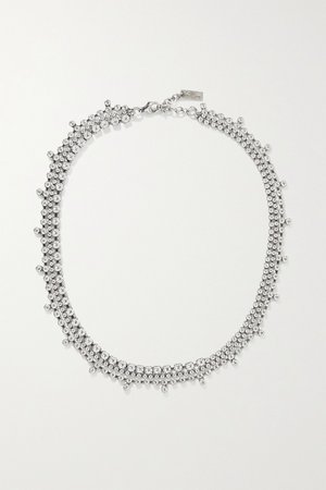 Silver Collier silver-tone crystal choker | SAINT LAURENT | NET-A-PORTER