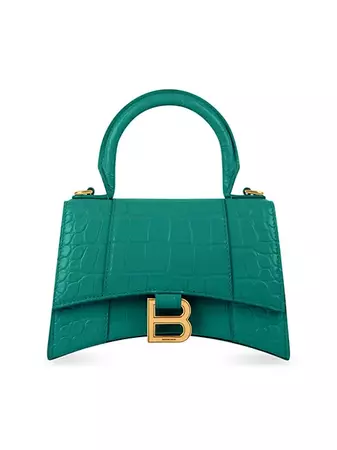 Shop Balenciaga Hourglass XS Handbag Crocodile Embossed | Saks Fifth Avenue