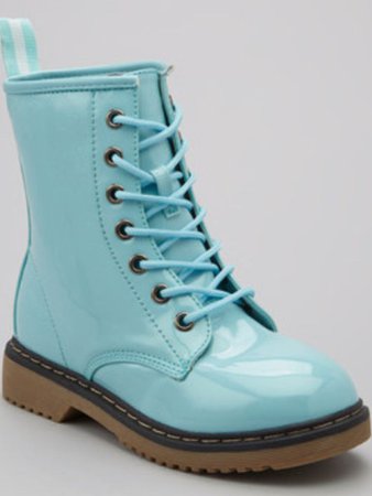 pastel blue combat boots