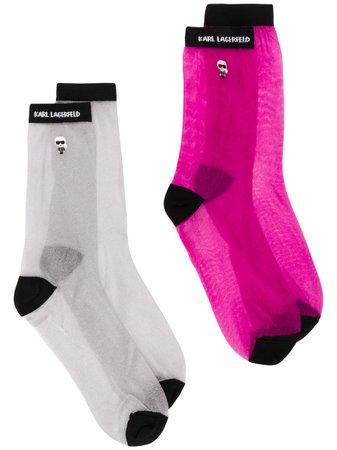 Karl Lagerfeld Two Pack K/ikonik Transparent Socks 201W6004295 Pink | Farfetch