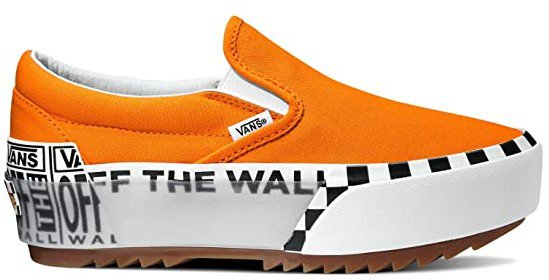 Classic Slip-Ontm Stacked ((Logo Stock) Bright Marigold/True White) Athletic Shoes