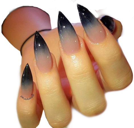 Black ombré stiletto nails