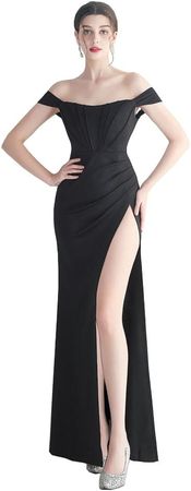 Amazon.com: Women's Off Shoulder Sexy Split Cocktail Party Maxi Long Formal Dress Evening Gown Evening Party Dresses : Clothing, Shoes & Jewelry