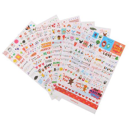 MagiDeal 6 Blätter Cute Transparent Aufkleber Sticker DIY Tagebuch Scrapbooking Deko: Amazon.de: Küche & Haushalt