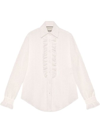 Gucci White Frilled Shirt