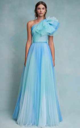 Skylar Asymmetric Tulle Gown By Jenny Packham