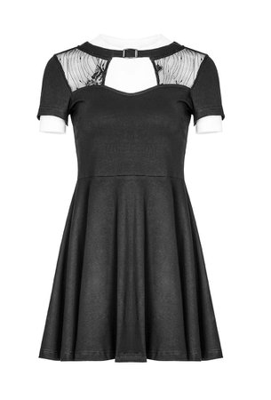 Claire Lace Black Gothic Mini Dress by Punk Rave | Ladies