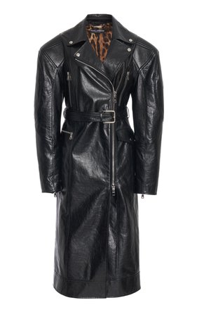 Leather Moto Trench Coat By Dolce & Gabbana | Moda Operandi
