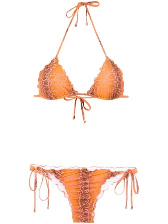 Shop Amir Slama triangle bikini set with Express Delivery - FARFETCH