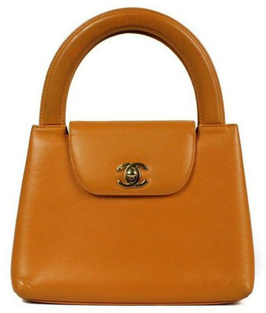 CHANEL Orange Kelly Top Handle Handbag