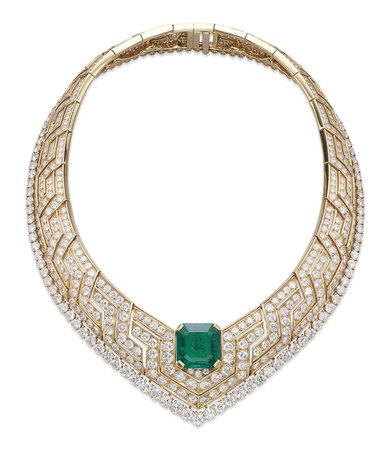 EMERALD AND DIAMOND NECKLACE, BY CARTIER
