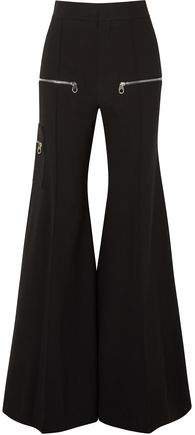 Zip-detailed Stretch-wool Flared Pants