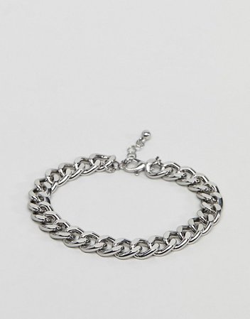 ASOS DESIGN midweight chain bracelet in silver tone | ASOS
