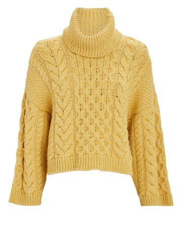 Isabel Marant Étoile Ingrid Cropped Cable Knit Turtleneck Sweater | INTERMIX®
