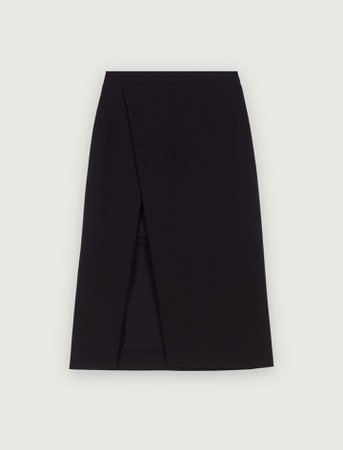 119JEANNE Calf-length split pencil skirt - Eco-friendly - Maje.com