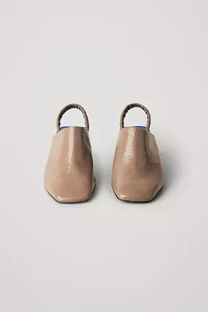 SLING-BACK LEATHER SHOES - Taupe - Shoes - COS IT