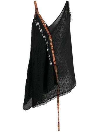 Giacobino bead embellished top - Black