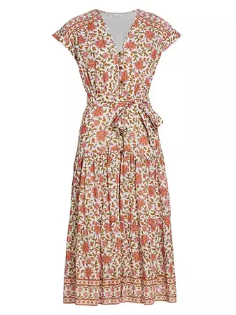Shop Veronica Beard Lexington Belted Floral Maxi Dress | Saks Fifth Avenue