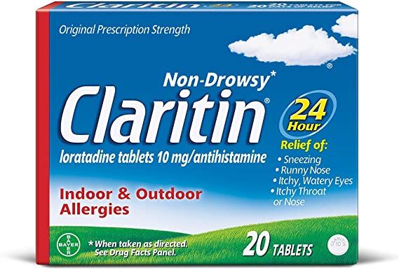 Amazon.com: Claritin 24 Hour Non-Drowsy Allergy Tablets, 10 mg, 20 Count : Health & Household
