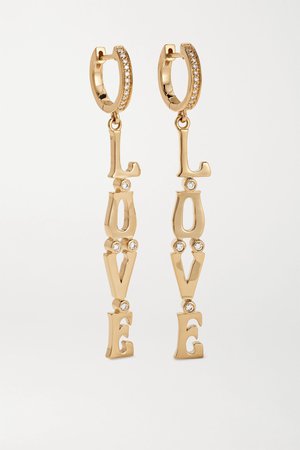 Gold Love 14-karat gold diamond earrings | Marlo Laz | NET-A-PORTER