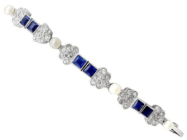 Antique Sapphire and Pearl Bracelet | AC Silver