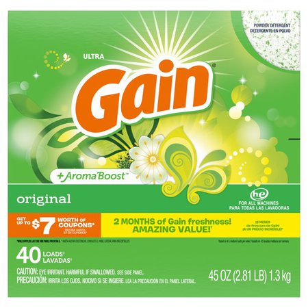 Gain Original, 40 Loads Powder Laundry Detergent, 45 Oz - Walmart.com