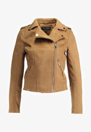 Miss Selfridge BIKER - Faux leather jacket - tan - Zalando.co.uk