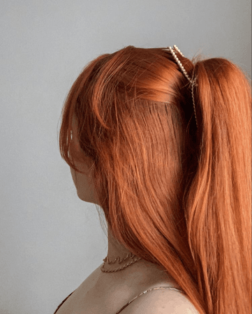 ginger hair (half up, half down)