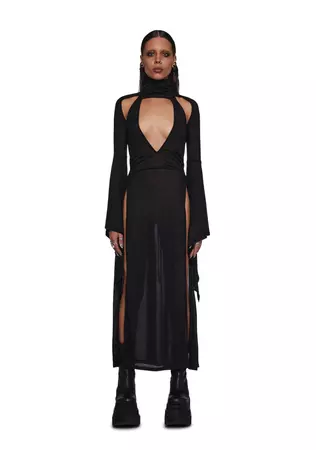 Frequency Bell Sleeve Maxi Dress - Black – Dolls Kill